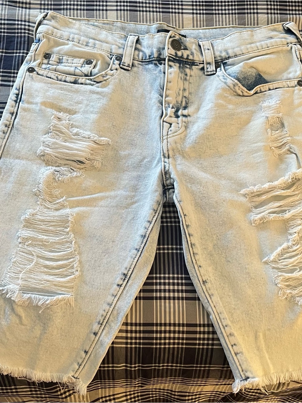 True Religion Ricky Relaxed Straight Jeans - Light Acid Wash Blue